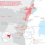 Mapa de la respuesta de MSF al brote de Bundibugyo en el este de la República Democrática del Congo y Uganda, julio de 2026