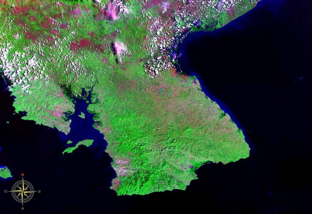 La península de Azuero, en el sur de Panamá, vista desde el espacio