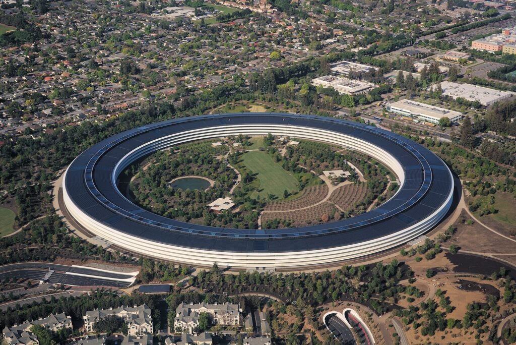 Otra vista aérea del campus de Apple Park (imagen de archivo)